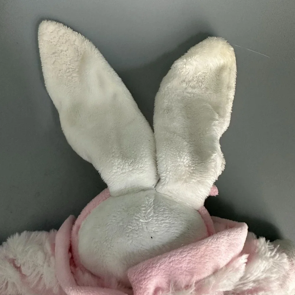 Burton + Burton Pink White Striped Bunny Rabbit Plush Stuffed Animal 2011 Toy